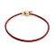 Braided Steel Wire Bracelets Making, with Golden Tone Brass Beads, FireBrick, Inner Diameter: 3-1/8 inch(8cm)