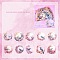 Pet Floating Flower Moon Sticker, DIY Gu Card Sticker Creative Children's Sticker, Bird, 80x80mm, 20Pcs/set