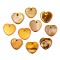 Natural Freshwater Shell Charms, Dyed, Heart, Yellow, 12.5x13x2mm, Hole: 1.5mm