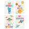 4Pcs 4 Styles PET Hollow Out Drawing Painting Stencils, for DIY Scrapbook, Photo Album, Spaceship, 297x210mm, 1pc/style