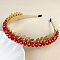 Leaf Glass with Metal Crown Hair Bands, Red, 150x125x35mm