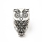 Tibetan Style Alloy Beads, Owl, Antique Silver, 14x8.5x7mm, Hole: 3.5mm, about 274pcs/500g