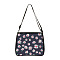 Flower Printed Polyester Shoulder Bags, for Women Bags, Rectangle, Gray, 28.5x24x7.5cm