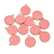 Alloy Enamel Pendants, Golden, Flat Round with 12 Constellation Charm, Pink, 21.5x18x2mm, Hole: 1.8mm