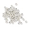 CCB Plastic Round Beads, Silver, 4x3.5mm, Hole: 1.4mm