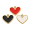 UV Plating Alloy Enamel Pendants, Golden, Heart Charm, Mixed Color, 14x17x1mm, Hole: 2mm