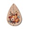 Halloween Imitation Leather Big Pendants, Teardrop, 56x37x2mm, Hole: 1.6mm