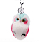 Imitation Rabbit Fur Owl Pendant Keychain, with Random Color Eyes, Cute Animal Plush Keychain, for Key Bag Car Pendant Decoration, Pale Turquoise, 15x8cm