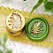 Golden Tone Round Wax Seal Brass Stamp Heads, for Wax Seal Stamp, Mini Plant Series, Leaf, 15x15mm, Hole: 7mm