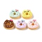 Opaque Resin Imitation Food Decoden Cabochons, Cat Shaped Donut, Mixed Color, 20x21.5x9mm