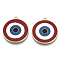 Alloy Enamel Pendants, Cadmium Free & Lead Free, Light Gold, Flat Round with Vortex, FireBrick, 27.5x25x2mm, Hole: 1.8mm