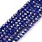 Electroplate Glass Beads Strands, Opaque Solid Color, AB Color Plated, Faceted, Rondelle, Medium Blue, 2.9~3.3x2mm, Hole: 0.8mm, about 148~150pcs/strand, 39.5~40cm