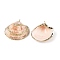 Natural Scallop Shell Pendants, Shell Shaped Charms with Golden Tone Iron Loops, Sandy Brown, 39~40x42.5~46x14mm, Hole: 1.6mm