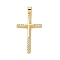 Brass Micro Pave Clear Cubic Zirconia Pendants, Cross, Real 18K Gold Plated, 34.5x20.5x3.5mm, Hole: 4x3.5mm