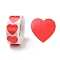 Heart Paper Stickers, Adhesive Labels Roll Stickers, Gift Tag, for Envelopes, Party, Presents Decoration, Red, 25x24x0.1mm, 500pcs/roll