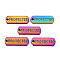 Rainbow Color Alloy Charms, Cadmium Free & Nickel Free & Lead Free, Oval with Protected, 21x8x1.5mm, Hole: 1.6mm