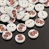 2-Hole Flat Round Number Printed Wooden Sewing Buttons X-BUTT-M002-13mm-3-1