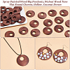 PandaHall Elit 30Pcs Spray Painted Wood Big Pendants WOOD-PH0002-37-4