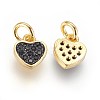 Brass Micro Pave Cubic Zirconia Charms ZIRC-G150-03A-2