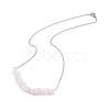 Natural Rose Quartz Chips Beaded Jewelry Set SJEW-JS01231-06-4