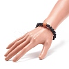 Natural Lava Rock & Synthetic Hematite & Acrylic Beaded Stretch Bracelet BJEW-JB08553-5