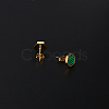 Natural Malachite Hexagon Stud Earrings HM7952-3