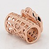 CZ Jewelry Findings Brass Micro Pave Cubic Zirconia Hollow Curved Tube Beads ZIRC-M014-04-NR-3