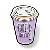 Hot Drink Cup with Word Good Morning Enamel Pins JEWB-K016-09A-EB-1