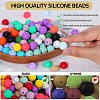 80Pcs Round Silicone Focal Beads SIL-SZ0001-24-24-3