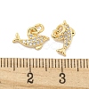 Brass Micro Pave Clear Cubic Zirconia Charms KK-Z044-14B-3