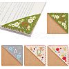 Olycraft 4Pcs 4 Style Felt & Kraft Paper Embroidery Corner Bookmarks FIND-OC0002-34-1