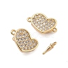 Brass Micro Pave Clear Cubic Zirconia Box Clasps KK-C075-14G-1