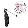 Alloy Feather Pendant Bookmarks AJEW-R101-02B-2