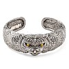 Tiger Tibetan Style Alloy Cuff Bangles for Men BJEW-P337-05AS-2