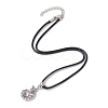 Ocean Theme Alloy Pendant Necklace with Imitation Leather Cords NJEW-JN04495-5