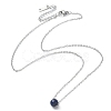 Natural Lapis Lazuli Round Bead Pendant Necklaces NJEW-JN04551-03-2