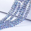 Electroplate Transparent Glass Beads Strands EGLA-A034-T6mm-Y02-1