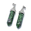 Natural & Dyed Ruby in Zoisite Pointed Pendants G-G795-01P-12-2