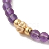 4mm Round Natural Amethyst Beaded Bracelets BJEW-P318-03G-01-2