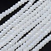 Imitation Jade Electroplate Glass Faceted Rondelle Beads Strands GLAA-F025-C01-2