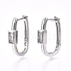 Brass Micro Pave Clear Cubic Zirconia Huggie Hoop Earring EJEW-T046-15P-NF-1