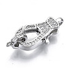 Brass Micro Pave Clear Cubic Zirconia Lobster Claw Clasps KK-N227-49P-NF-2