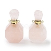 Natural Rose Quartz Perfume Bottle Pendants G-Q163-10G-03-1