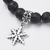 Natural Lava Rock Beads Charm Bracelets BJEW-O161-34-2