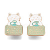 Cat Have a Cup of Tea Enamel Pin JEWB-N007-251-2