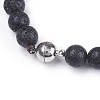 Natural Lava Rock Beads Stretch Bracelets BJEW-I241-13O-3