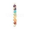 Chakra Natural & Synthetic Gemstone Copper Wire Wrapped Connector Charms PALLOY-JF01623-3