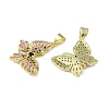 Brass Micro Pave Cubic Zirconia Pendants KK-P266-11G-2