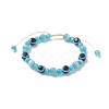 Cat Eye & Resin Evil Eye Braided Bead Bracelet for Women BJEW-JB09240-4