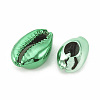 Electroplated Natural Cowrie Shell Beads X-SSHEL-S258-06-3